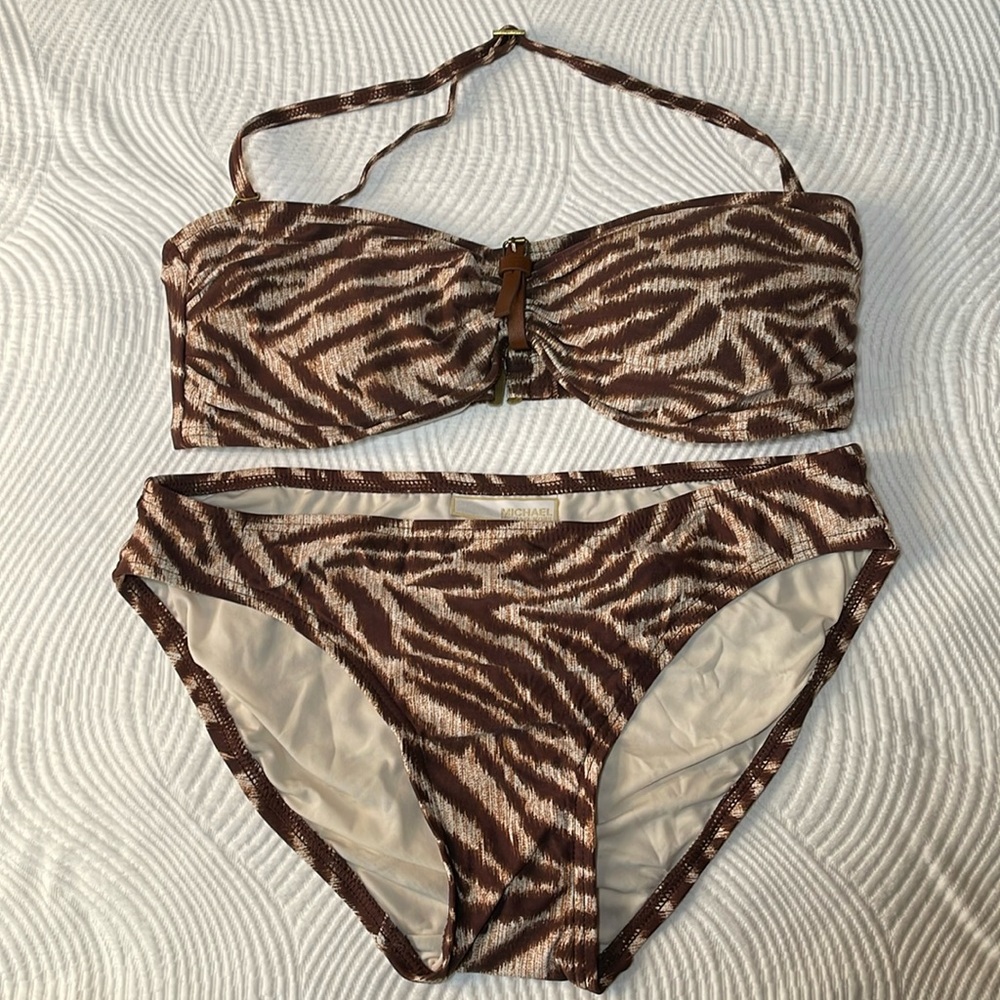 Michael Kores bikini, bandeau, removable strap